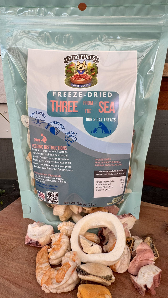 Three from the Sea – Freeze-Dried Mussels, Shrimp &amp; Calamari